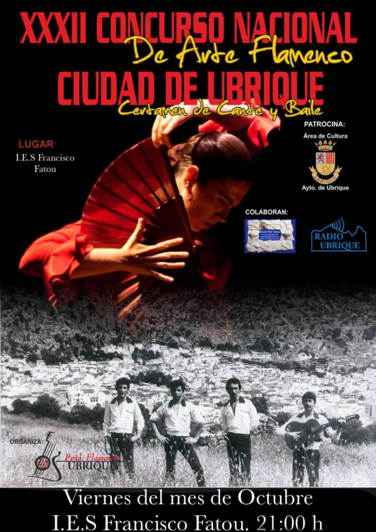 Cartel 32 Concurso Nacional de Arte Flamenco Ciudad de Ubrique